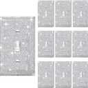 10 Pcs Shiny Silver Rhinestone Wall Plate Cover Decorative Light Switch Cover Bling Rhinestones Switch Covers Wall Plate Cover (Standard Size)