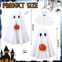 Amyhill 2 Pcs Halloween Ghost Decor Indoor, Spooky Halloween Decorations with Pumpkin Ghost Table Decor for Home Table Centerpiece Shelves Mantel Kitchen Office Fireplace Party (White)