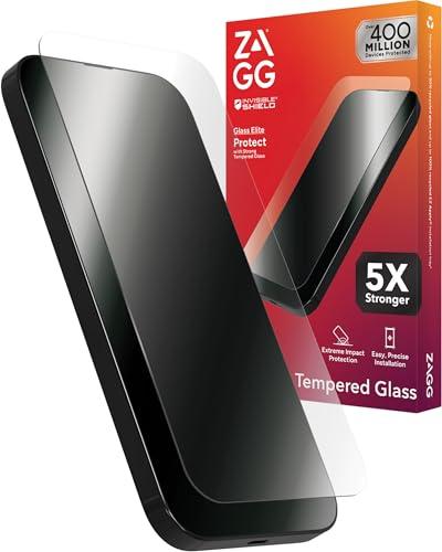 ZAGG Glass Elite Screen Protector for iPhone 16 Pro - 5X Stronger, Reinforced Edges, Ultra-Strong Tempered Glass, Scratch Resistant, Anti-Smudge, Easy Installation, InvisibleShield, Eco-Friendly, 1 Piece