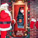 2 x Christmas Door Cover,Snowman and Dogs Red Xmas Door Covers Decorative Christmas Front Porch Sign Decorations and Supplies for Home House Party Room Office Decor-71  35inches (Christmas-02)