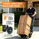 Heavy Duty Folding Hand Truck Dolly with Bungee Cords, 800 LB Dolly Cart | 8" Solid Rubber Wheels, 2*Bungee Cords, Compact Foldable Alloy Steel Design for Warehouses, Homes, Offices, andSmall Business
