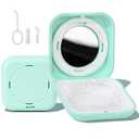 HEMILAB Retainer Case, Slim Aligner Case with Vent Holes, Compatible with Invisalign, Mouth Guard Case with Mirror, Cute Orthodontic Retainer Case with Retainer Removal Tool and Brush, MintGreen