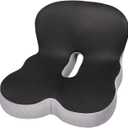 Ergonomic Memory Foam Reenly Back and Seat Cushion & Non-Slip Base with Adjustable Straps for Office Seat Cushion and Car Cushion,Removable Washable Cover- Breathable Mesh