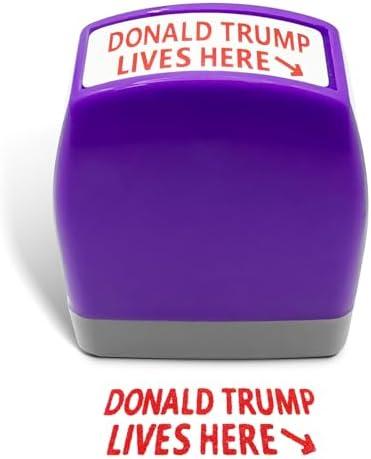 Donald Trump Lives Here Stamp - Stamp for Money 2025 | Trump Merchandis, Fun Novelty Gift, 2 Pack