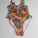Women Swimsuit Plus Size Bikini Set One Piece Bathing Suit V Neck High Waisted Floral Tummy Control XL
