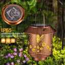 Solar Lantern Waterproof Metal Hummingbird Decor Valentine's Day Birthday Gifts for Women Mom,Outdoor Hanging LED Decorative Light for Garden Patio Yard Lawn Backyard Front Porch (1 pack)