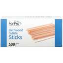 ForPro Birchwood Cuticle Sticks, Double Sided, Multi-Purpose Cuticle Pusher for Manicures and Pedicures, 7 L, 500-Count