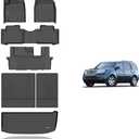KELCSEECS Floor Mats & Cargo Liner with SeatBack Custom for 2009-2015 Honda Pilot,All Weather Protection TPE Floor Liners Front& Rear Row Full Set Honda Pilot Accessories Black