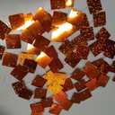 36 PCS Orange Shimmer Wall Backdrop, Laser Square Sequin Photo Backdrops Panel, Glitter Wall Background for Birthdays, Weddings, Halloween, Engagements, Disco Bachelorette Party Decoration (6FTx6FT)
