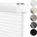No Drill No Tools Light Filtering Cellular Shades for Windows White,35"W x 64"H,Easy to Install,Cordless Honeycomb Blinds Noise Reduction Thermal Insulated, White