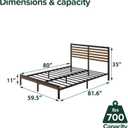 Zinus Kai Bamboo and Metal Platform Bed Frame with Headboard, No Box Spring Needed, Easy Assembly, Queen, Brown