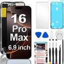 for iPhone 16 Pro Max Screen Replacement 6.9 inch (Model A3296,A3084,A3295,A3297), 3D Touch LCD Display Digitizer Assembly with Repair Tools