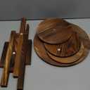 LASZOLA Black 4 Tiered Wooden Plant Stand Indoor with Heavy Duty Planter, Large Multiple Level Vertical Flower Rack for Narrow Corner, Sturdy Rustic Shelving Organizer Holder for Modern House Bathroom (Brown)