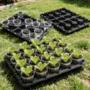 Homenote 3 Inch Seed Starting Trays 5 Pack, 20-Cell Seedling Starter Trays for Indoor Outdoor Growing, Plant Starter Germination Trays for Pots Seedlings 3" Opening Compatible Pots