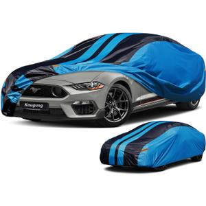 Kaugung Car Cover Waterproof Custom Fit Ford Mustang（1993-2025）, Full Exterior Cover for Automobiles Lightweight Resistant Outdoor Sun UV Rain Dust Snow Wind Protection.