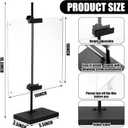 Yaocom Adjustable Metal Easel Stand with Acrylic Floating Photo Frame 16.5" Tabletop Frame Stand for Display, Poster or Signs Floor Heavy Duty Easel for Weeding Home Exhibition Restaurant(Black)