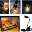 UVA UVB Light Bulb Reptile Ceramic Heat Lamp Pet Heating Bulb Holder Clamp Lamp Fixture Heating Light Lamp For Reptiles,Aquarium Reptile Light Adjustable Habitat Lighting Stand,110V-130V(Black)