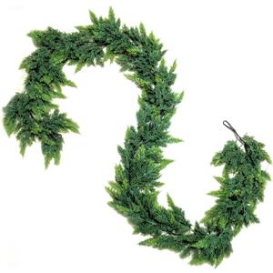 9ft Christmas Cedar Garland Artificial Realistic, Real Touch Greenery Garlands for Decoration, 2025 New Pine Garland for Mantle Table Fireplace Stairs Outdoor Indoor Christmas Decorations