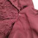 Floerns Women's Square Neck Lantern Long Sleeve Dress Split Ruched Party Midi Dresses Large