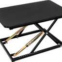 Standing Desk Converter, Height Adjustable Sit Stand Desk Converter, Fully Assembled Monitor Desk Riser for Standing or Sitting, Black, Pattern, 23.6" x 15.75"
