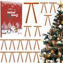 30Pcs Velvet Bows for Christmas Tree - Camel Small Christmas Tree Bows, Vintage Ribbon Bows for Garland, Wreath, Fireplace, Door, Gift Wrapping, Holiday Bows Ornaments for Xmas (5  7 Inch)