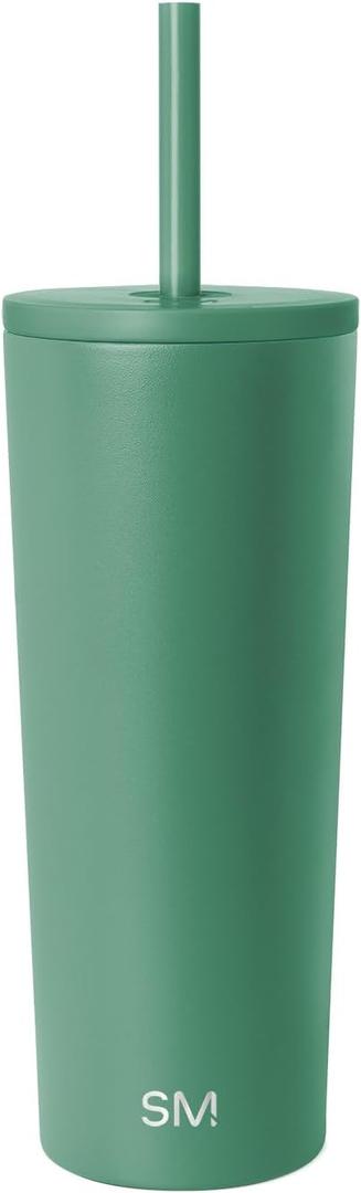 Simple Modern Classic Tumbler with Straw Lid | Insulated Iced Coffee Cup Reusable Stainless Steel Water Bottle Travel Mug | Gifts for Women Men Her Him | 24oz | Basil