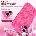 OOK Phone Case Design for iPhone 17 Case, Compatible with MagSafe, Cute Bows Design Frosted Shockproof for Women Girls Magnetic Phone Cover - Hot Pink Bow