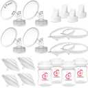 Nenesupply Pump Parts Compatible with Spectra S2 S1 9 Plus Breast Pump to Replace Spectra Pump Parts S2 Accessories Flange 17mm Duckbill Valve Tubing Bottles Backflow Protector (17mm - 4 Sets)