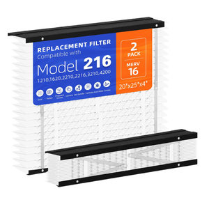 2Pack 216 Filter Replacement Compatible with April-Aire Whole House Air Purifiers Models 1210, 1620, 2210, 2216, 3210, MERV 16 Furnace Filter Replacement, Size 20x25x4 (Actual size: 20.8x24.8x4in)