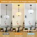 Milk Glass Light Fixture 15in Large Pendant Light Bulb Included