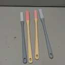 4-Pack Silicone Foot Scrubber & Toe Cleaning Brush with 15.3" Long Handle - No-Bend Shower Design for Seniors & Men & Women (Pink & Grey)