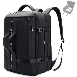 JODEBES Travel Backpack Carry On 50L, Laptop Backpack,Airline Approved Duffel TSA Luggage Bag for Men Women, Water-resistant Large Business Rucksack Daypack, Fits 17.3" Laptop, Black