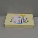 OIAHOMY Gift Basket with Handle, Personalized Baby Basket for Kids, Woven Rope Gift Empty for Toys, Baby Treasure Hunt Baskets with Wooden Card for Boys and Girls - Pink & White (7.9"D x 5.9"W x 5.9"H)