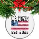 First Christmas As an American Citizen - 2025 Ceramic Christmas Ornament, America Citizenship Keepsake Gift, Citizenship (C24)