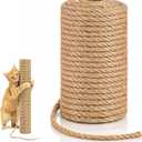 Natural Jute Rope, 1/2 Inch x 100 Ft Twisted Thick Twine Rope Strong and Durable Jute String Roll for Crafts Landscaping Gardening Home Decor DIY Projects