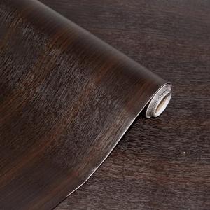 Thick Dark Walnut Contact Paper Wood Peel and Stick Wallpaper 16"x198" Waterproof Self Adhesive Dark Brown Wallpaper Table Sticker Cover Wood Vinyl Wrap for Countertop Desk Table Cabinets Upgrade