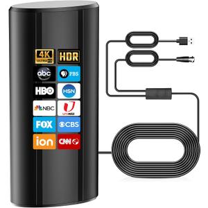 1600+ Miles Digital TV Antenna, Antenna for Smart TV, Portable HD Antenna Indoor, Supports 4k Indoor Full Hd Smart Tv-36ft Coax HDTV Cable (Black)