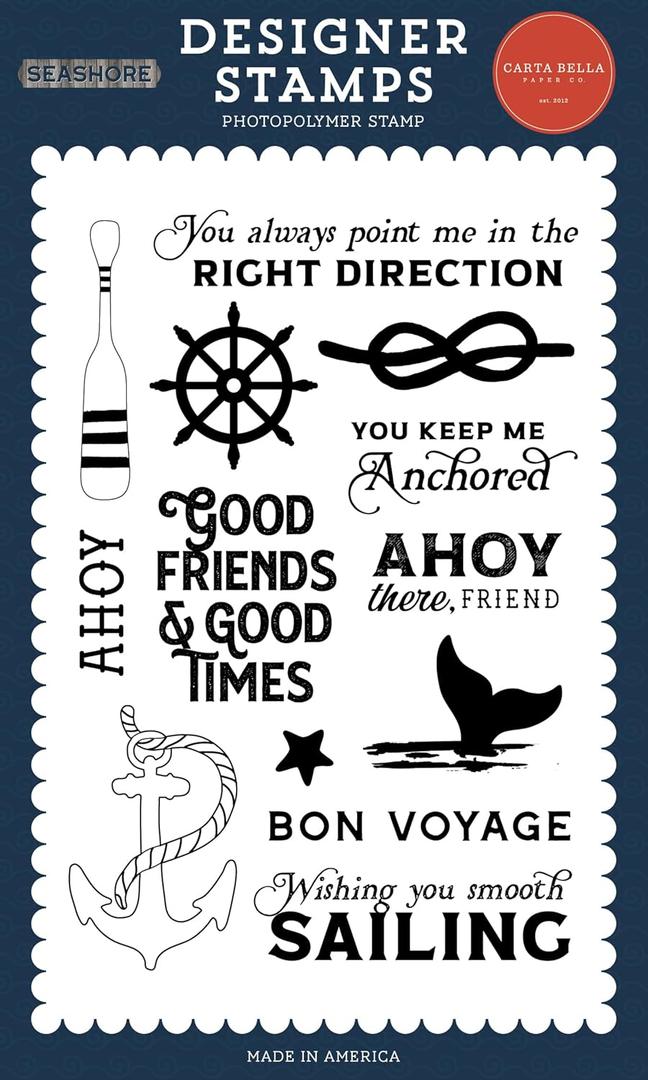 2 x Echo Park Paper Seashore: Keep Me Anchored Stamp Set, Various