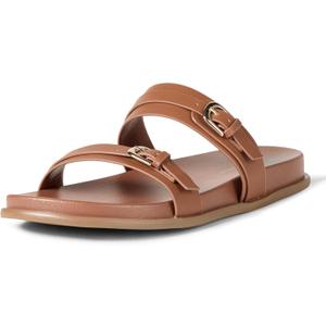 The Drop Women's Avona Two Strap Slide Sandals (8, Cognac)