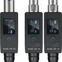 YXG UHF Wireless XLR Transmitter and Receiver Plug-on Wireless Microphone System for Dynamic/Condenser Microphone,with 48V Phantom Power, Electric Guitar/Bass, and More,Audio Mixer, PA System (One drag two)