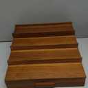 Cologne Organizer for Men,4 Tier Walnut Wood Cologne Stand,Cologne Shelf Display Holder with Hidden Storage and Drawer,Perfume Stand Organizer Great Gifts for Men