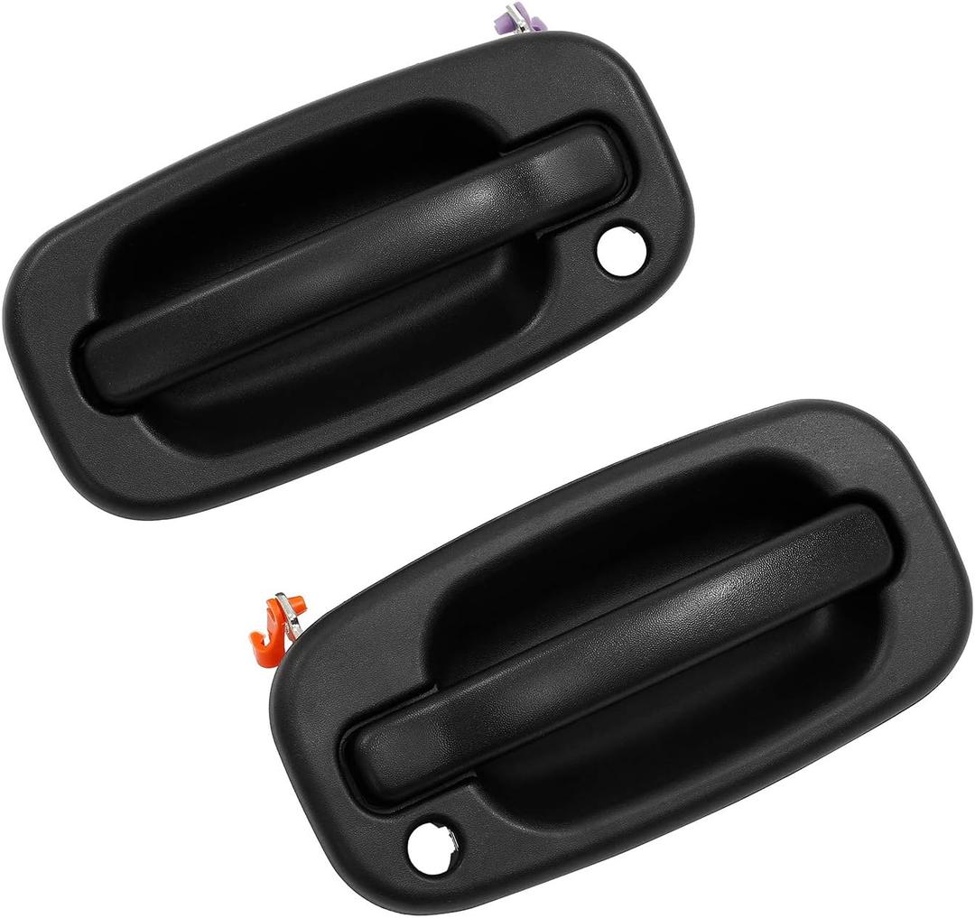 Gledewen Exterior Door Handle Front Left & Right Pair with Key Hole | for 1999-2007 Chevy Silverado Suburban Tahoe Avalanche GMC Sierra Yukon Cadillac Escalade | Replaces# 15034985, 15034986 (FL & FR (2PCS))