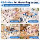 Small Dog Grooming Hammock Stand, Foldable Pet Bath Holder Sling Shower | Stand for Small Dogs & Cats bath hammock – Nail Trimming, Teeth Brushing & Care with Pet Bath Gloves & 2 Hanging Ropes, Pink