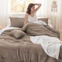 Bedsure Twin Comforter Set - 3 Pieces Pinch Pleat Bed Set, Brown Boho Bedding for All Season, 1 Soft Comforter, 1 Pillowcase, 1 Decorative Pillow