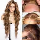 #4/27 Ombre Highlight Lace Front Wigs Human Hair Pre Cut 5X5 Glueless Honey Blonde Body Wave Wigs for Women Pre Plucked with Baby Hair Lace Closure wig 200% Density24inch