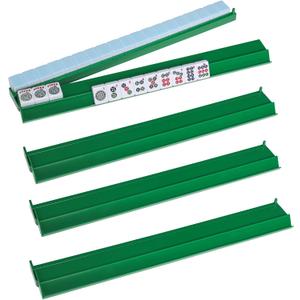 TIASUSAN Mahjong Racks with Pushers(4 PCS, Green) for 166 American Mahjong Tiles, Mahjong All-in-one Tile Rack with Pusher Combo, Mah-jongg Accessories