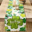 St Patrick's Day Table Runner Linen Farmhouse Country Table Runners 72 Inches Long for Dining Table Decor, Kitchen,Party (13"x71")