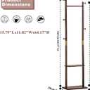 SOBIBO Clothes Rack Solid Wood Coat Rack with Shelves and Hooks – Garment Clothing Rack Coat Rack with Storage for Hallway, Bedroom, Living Room, 15.75 inch, Walnut