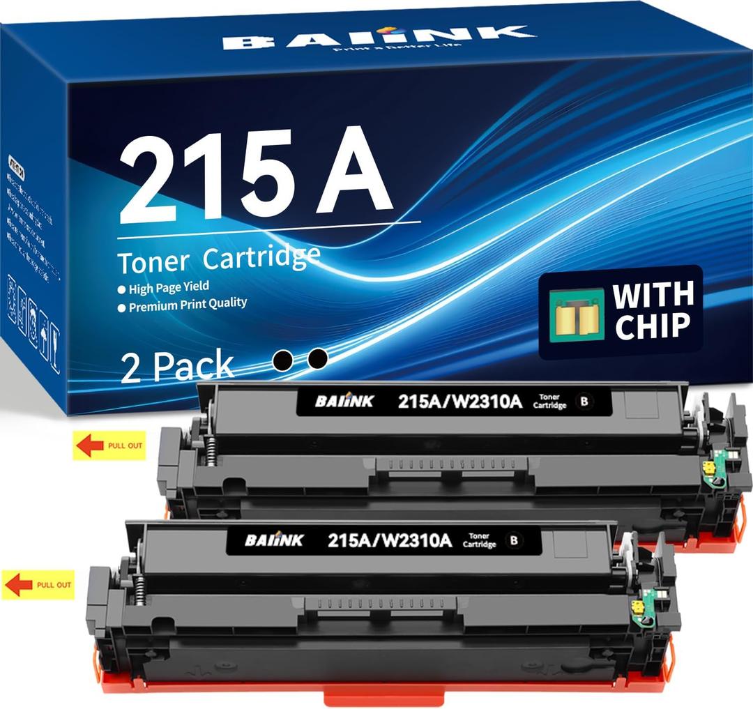 215A Toner Cartridges 2 Pack (with Chip) Replacement for HP 215A Black Toner Cartridge W2310A Compatible for HP Color Pro MFP M182nw MFP M183fw M182 M183 M155 Printer (2 Black)