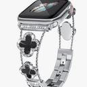 Diamond Metal Bands Add Sparkle to Your Watch For Apple Watch Series 10/9/8/7/6/5/4/3/2/1SE/Ultra Clover Simple and Stylish Compatible with 38mm40mm41mm42mm44mm45mm 46mm49mm Women's Wear